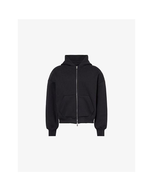 Seventh Black V2 Dropped-Shoulder Cotton-Blend Hoody for men