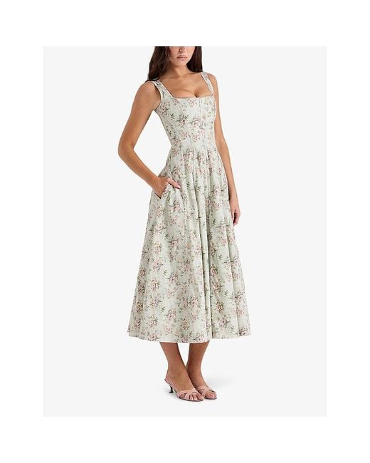 aesthetic green prom dress HOUSE OF CB Adrienne Corset Maxi (Sage Green)- rent this dress! – Dress for  a Night main image 0