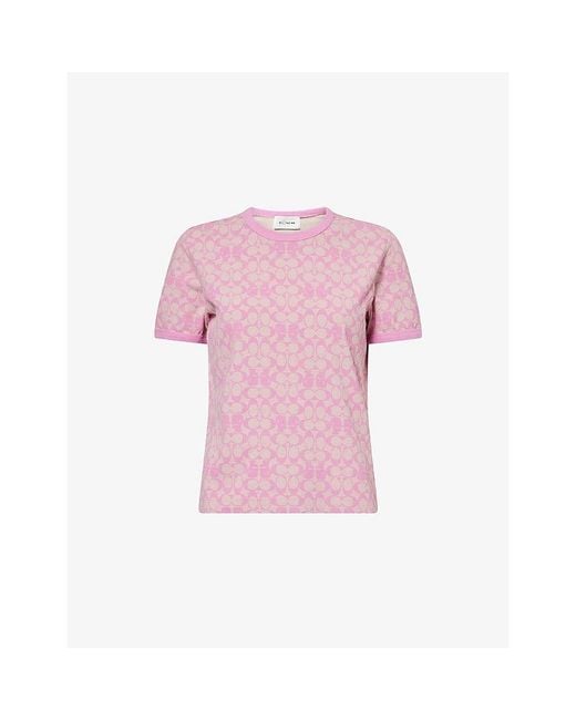 COACH Pink X Brain Dead Signature Ringer Cotton-Jersey T-Shirt