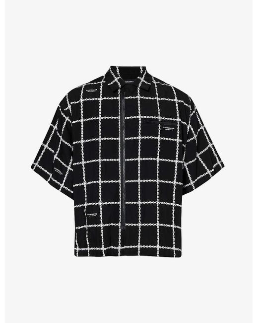 Undercover Black Chain-pattern Woven Shirt X for men