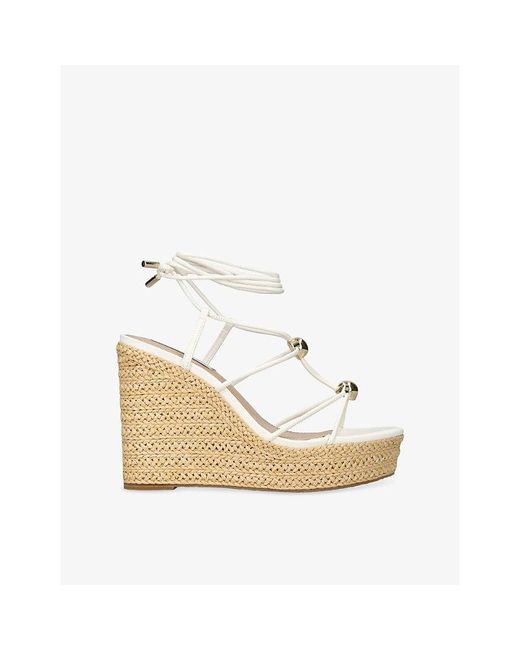 Steve Madden Natural Tulym Faux-Leather Wedge Sandals