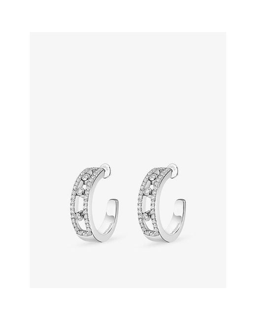 Messika White Move Classique 18Ct And 0.52Ct Diamond Hoop Earrings