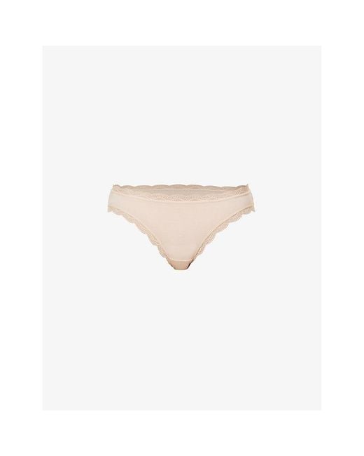 Stripe & Stare White Mid-rise Pack Of Four Stretch-modal Brief