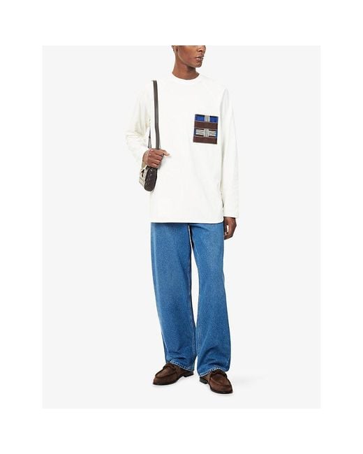 Bottega Veneta White Two Ply Long-Sleeve Cotton-Jersey T-Shirt for men