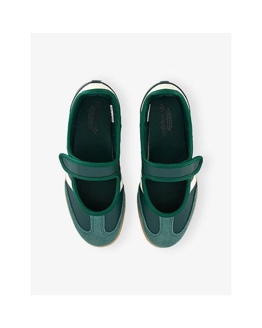 Adidas Green Samba Leather Mary Jane Shoes