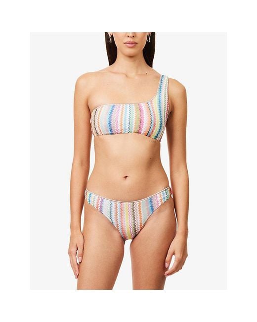 Missoni White Zig-Zag Asymmetric Bikini Set