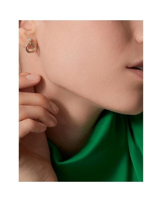 Cartier Metallic Trinity 18Ct, Rose- And 0.16Ct Brilliant-Cut Diamond Earrings