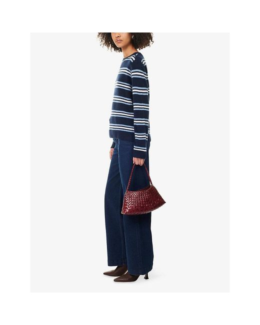 Reformation Blue Bex High-Rise Wide-Leg Stretch-Denim Jeans