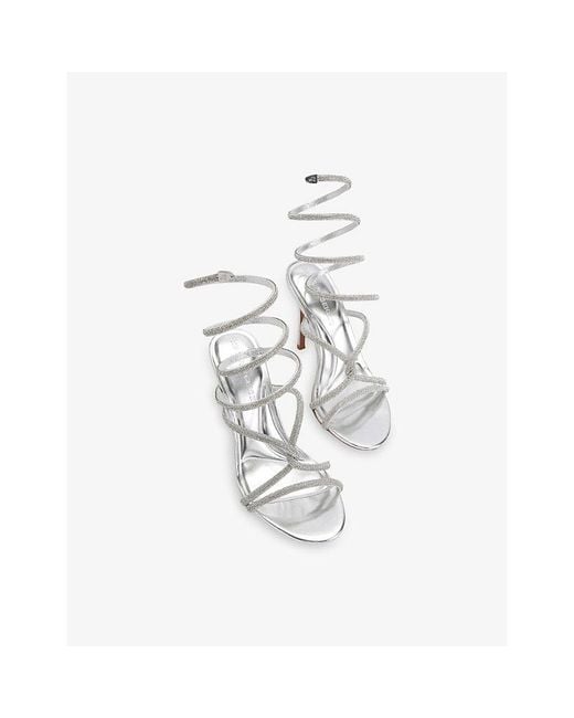 KG by Kurt Geiger White Sloane Woven Heeled Sandals