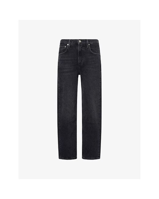 Citizens of Humanity Blue Delfina Straight-Leg Stretch-Denim Jeans