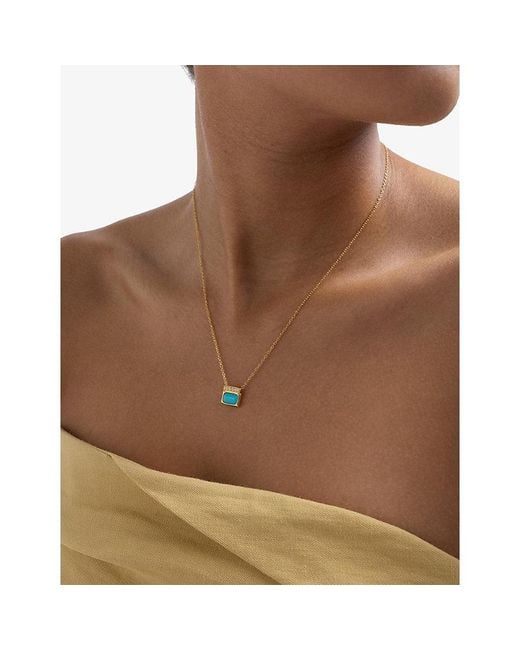 Astley Clarke White Aurora Ridge 18Ct- Plated Sterling- And Necklace