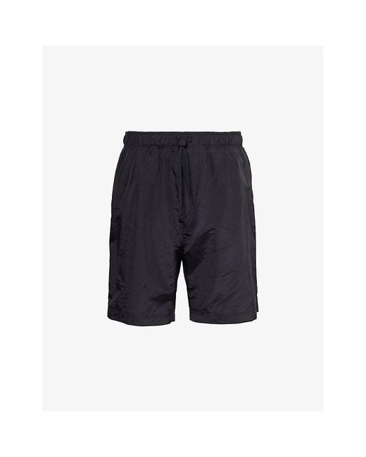 Loewe Blue Brand-patch Regular-fit Silk-blend Shorts for men