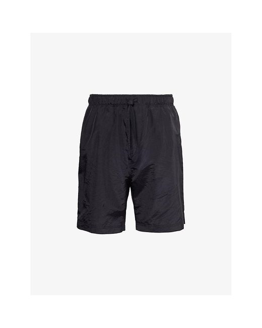 Loewe Blue Brand-Patch Regular-Fit Silk-Blend Shorts for men