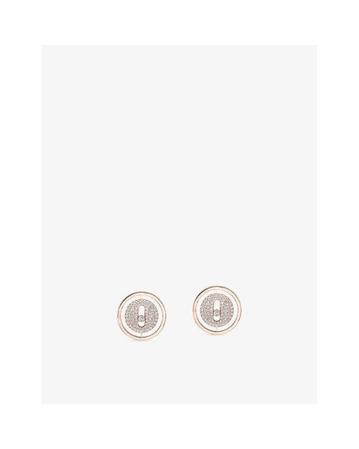 Messika White Lucky Move Pave 18Ct And 0.48Ct Diamond Stud Earrings