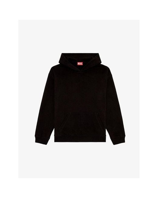 DIESEL Black S-boxt-hood-n8 Branded-print Cotton-jersey Hoody for men