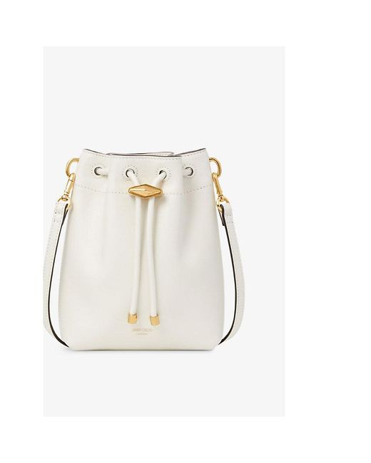 Jimmy Choo White Cinch Mini Leather Cross-Body Bag