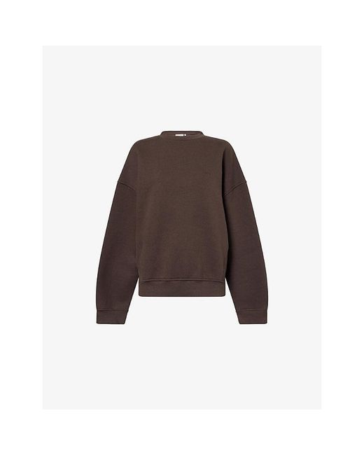 Sisters & Seekers Brown Seekers Classic Embroidered Cotton-Blend Sweatshirt