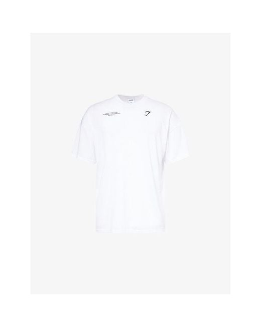 GYMSHARK White Conditioning Club Oversized Jersey T-Shirt for men