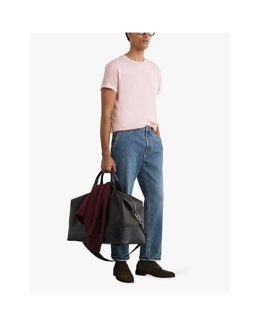 Reiss Pink Bless Crewneck Short-Sleeve Cotton T-Shirt for men