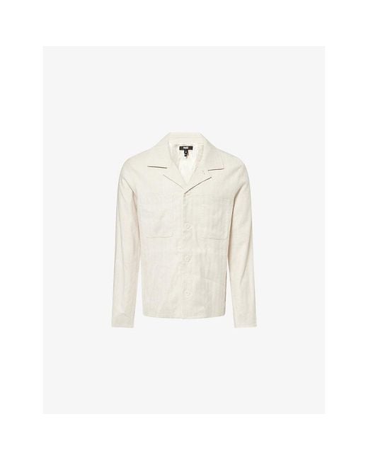 PAIGE White Latigo Spread-Collar Woven Jacket for men
