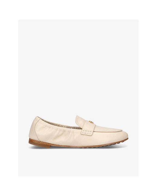 Tory Burch Natural Chunky-sole Leather Ballet Loafers
