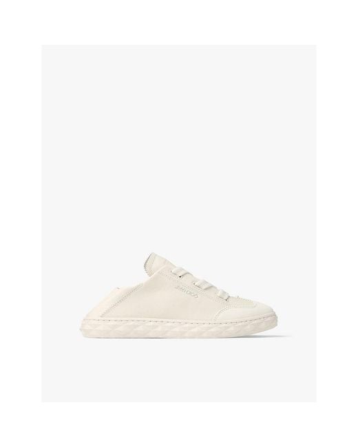 Jimmy Choo White Diamond Light Leather Low-Top Trainers