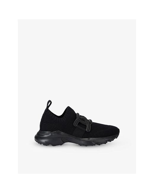 Tod's Black Sport Run 54C Knitted Low-Top Trainers