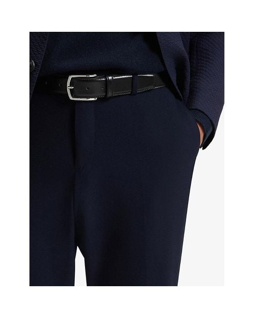 Boss Black Engraved Leather Belt for men