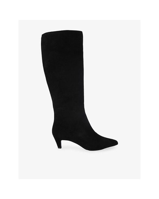 KG by Kurt Geiger Black Tansy Suede Heeled Knee-High Boots