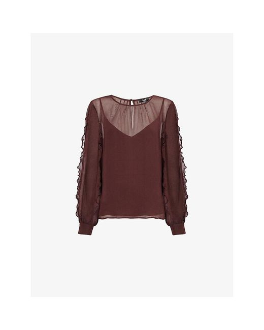 PAIGE Brown Isabel Silk Blouse