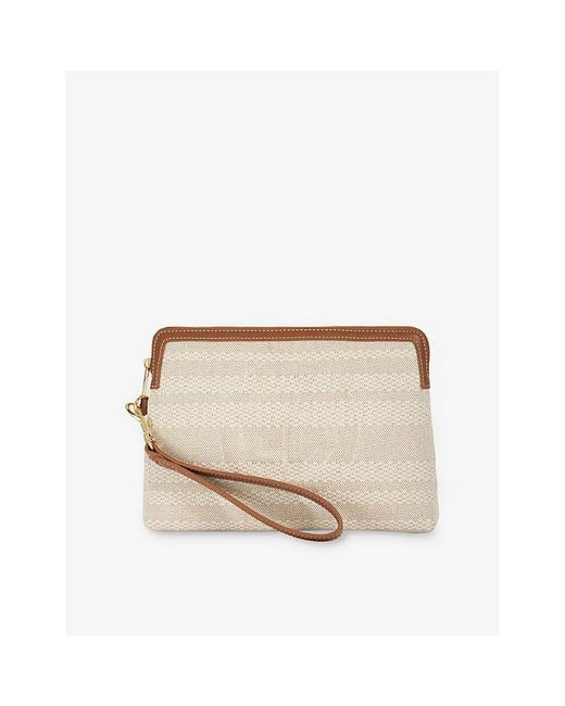 Dune Natural Slay Canvas Wristlet Pouch