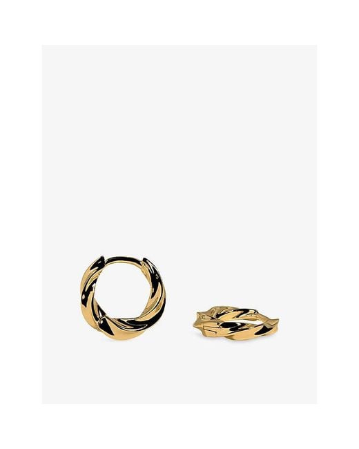 Astrid & Miyu Metallic Cosmic Twist 14Ct- Plated Brass Huggies