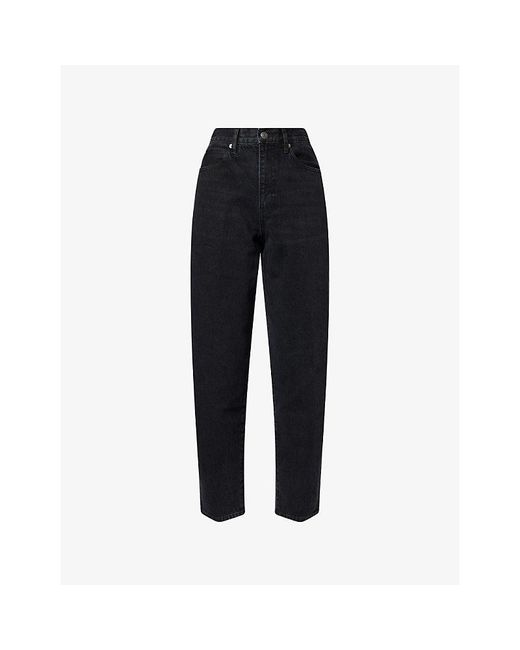 FRAME Black The Neat Tapered-Leg Denim Jeans