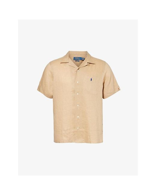 Polo Ralph Lauren Natural Crosshatch-texture Short-sleeve Linen Shirt for men