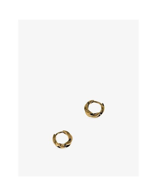 Astrid & Miyu Metallic Cosmic Twist 14Ct- Plated Brass Huggies