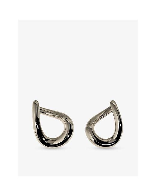 Astrid & Miyu Metallic Molten Xl Rhodium Plated Brass Hoops