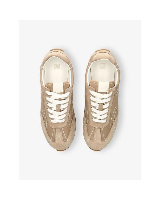 Totême Natural Sport Woven And Suede Low-Top Trainers