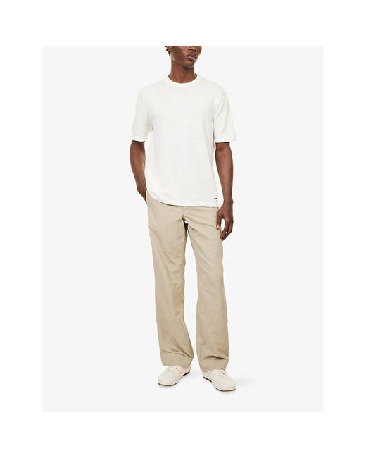 Jonathan Simkhai White Duke Crewneck Silk-Blend T-Shirt for men