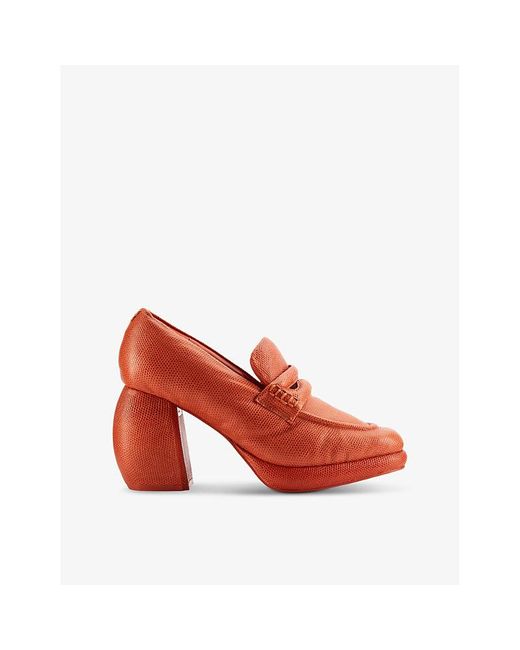 Clarks X Martine Rose Red Martine Rose X Clarks Loafer 1 Leather-Blend Heeled Loafers