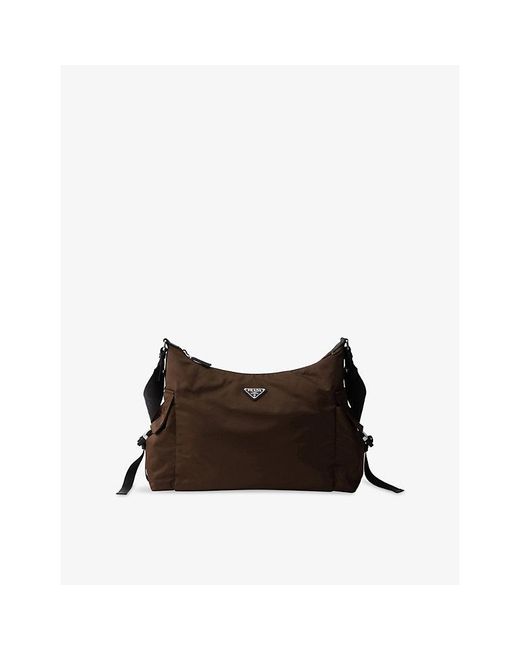 Prada Brown Explore Re-Nylon Woven Shoulder Bag for men