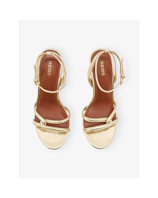 Reiss Metallic Annabelle Leather Heeled Sandals