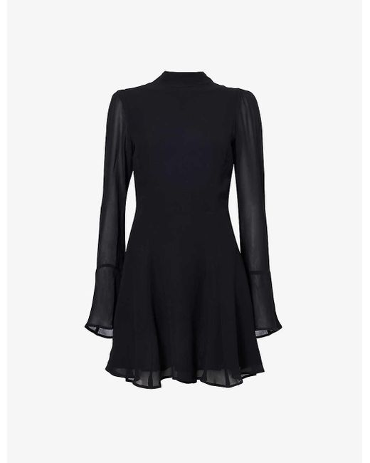 Reformation Black Persis Woven Mini Dress