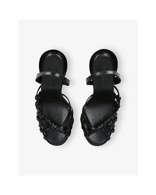 Chloé Black Estra Leather Heeled Sandals