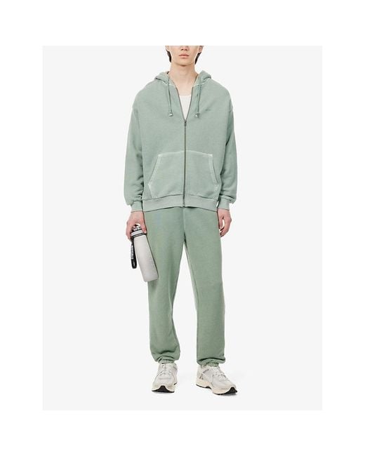 GYMSHARK Green Everywear Comfort Logo-embossed Zip-fastened Cotton-jersey Hoody for men