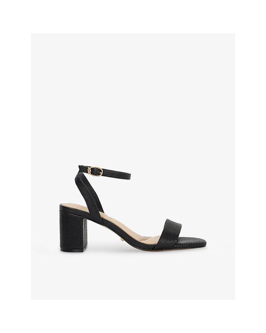 Dune White Melini Block-Heel Woven Sandals