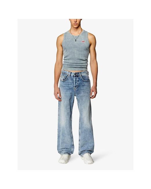 DIESEL Blue 200 D-macro Faded-wash Relaxed-fit Jeans for men