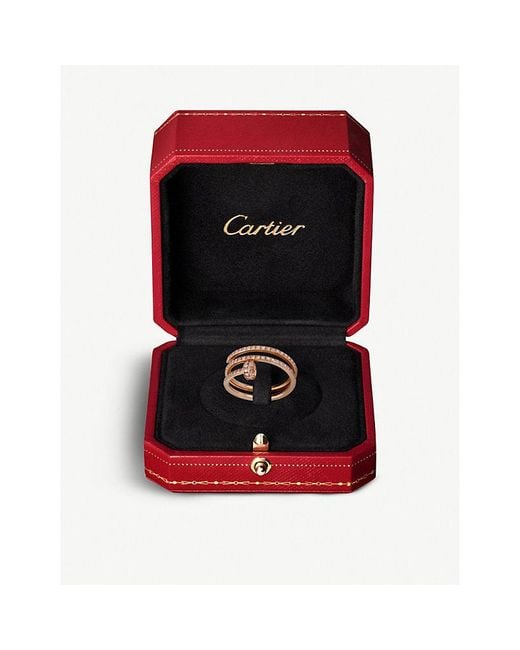 Cartier Metallic Juste Un Clou 18Ct Rose- And Diamond-Paved Double Ring