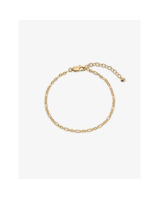 Monica Vinader Metallic Textured Link Chain 18Ct Vermeil Bracelet