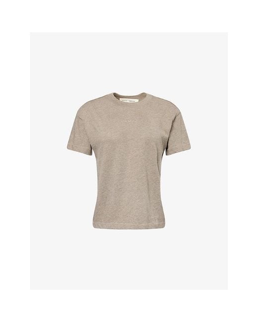 Fear Of God Natural Embossed-Branding Round-Neck Cotton-Blend T-Shirt