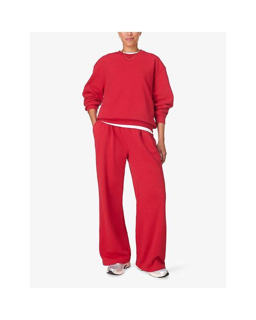 Sweaty Betty Red Revive Wide-Leg Cotton-Blend Jogging Bottoms